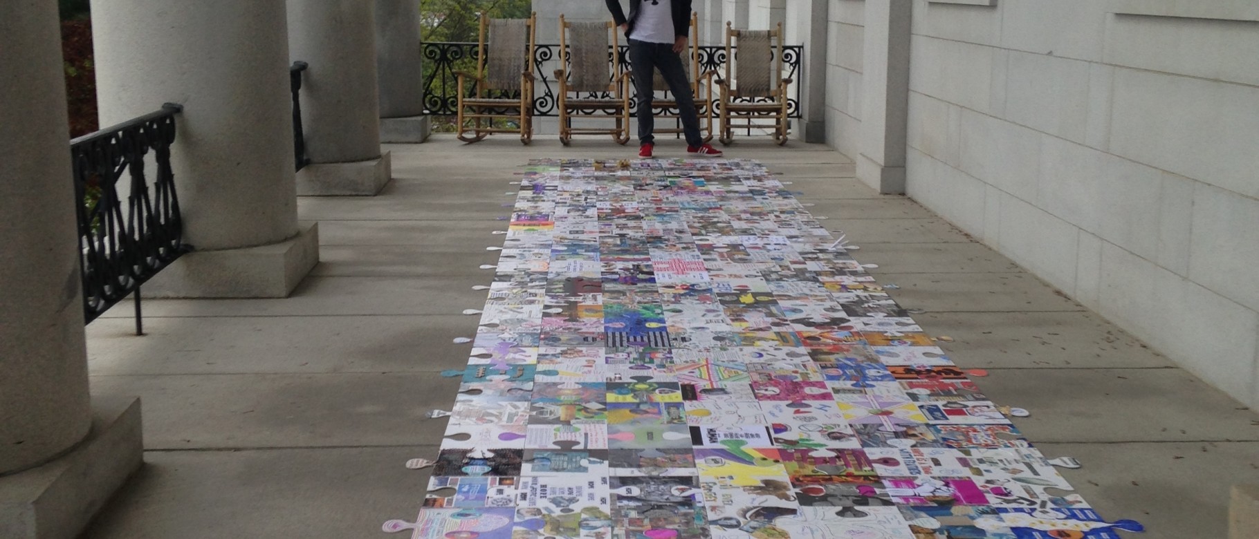 UNE graduate Glenn Simpson brought his recovery puzzle project to the Maine State House