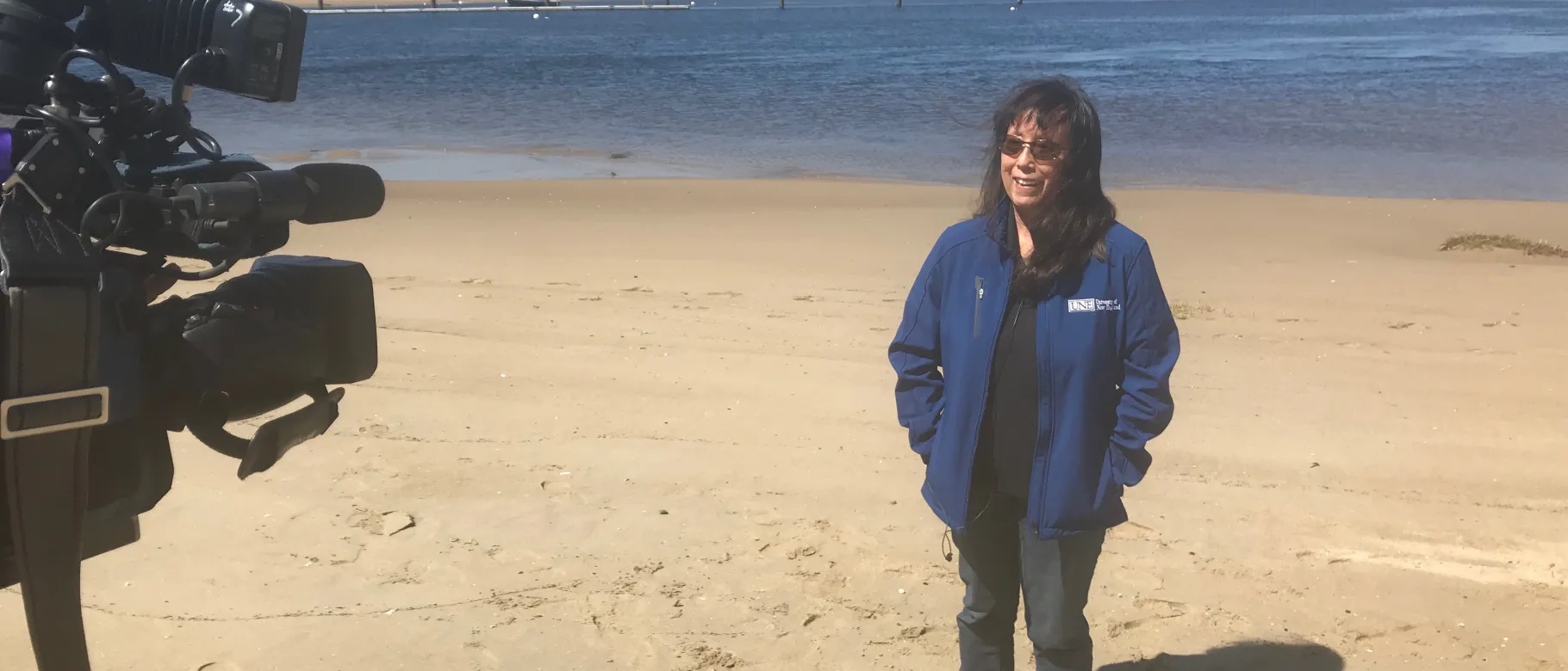 Kathryn Ono being interviewed on Freddy Beach