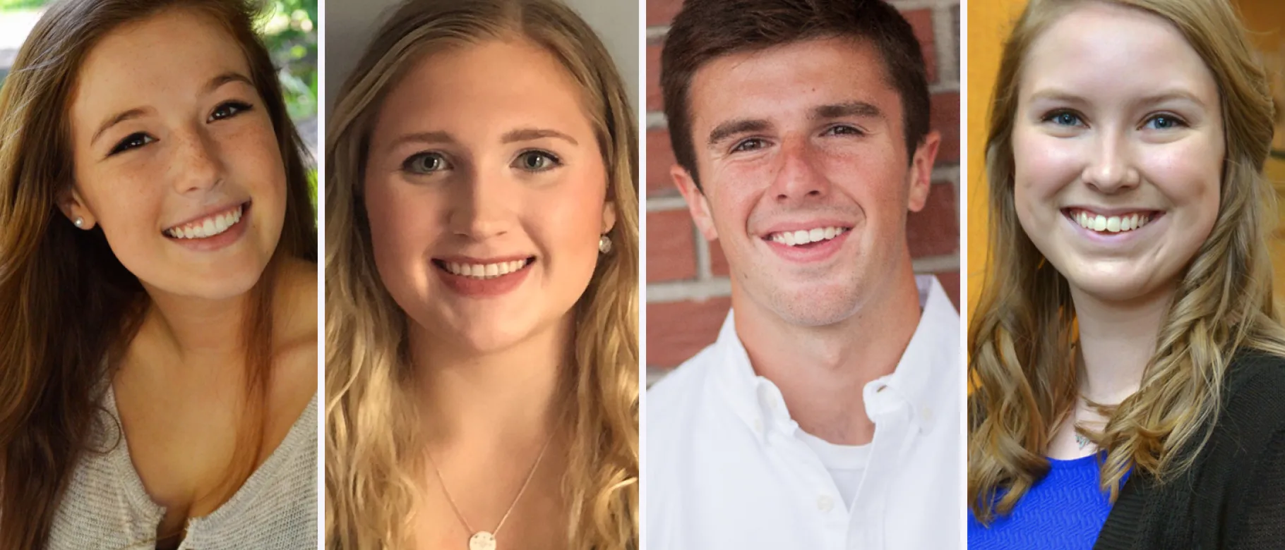 UNE’s latest cohort of Daniel Hanley Center Undergraduates: (L-R) Jaime Coyle, Karli Theberge, Daniel Good and Kayla Goggin
