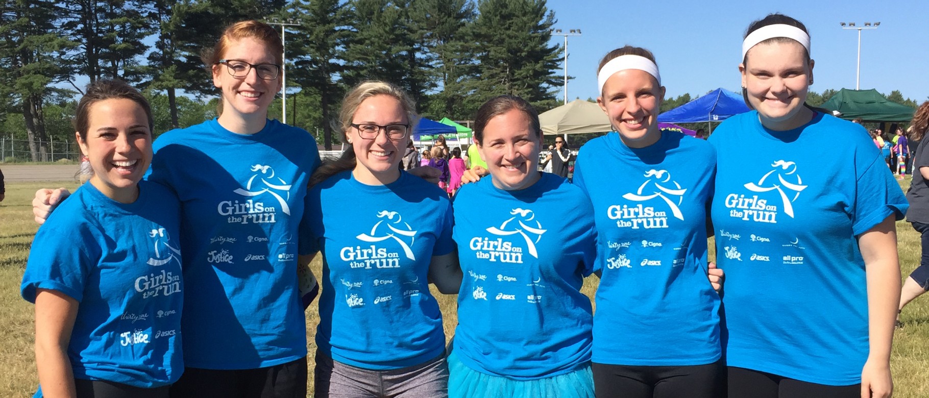 Five Health, Wellness and Occupational Studies students coached Biddeford Intermediate School's Girls on the Run team as part of