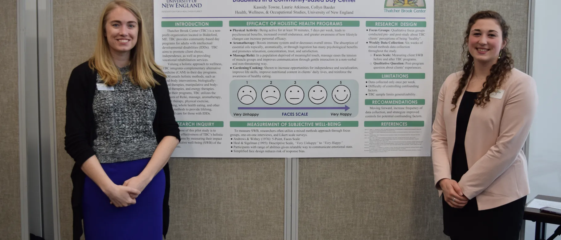 Assistant Clinical Professor Collyn Baeder (left) and Kassidy Towne '18 present at the 2018 HWOS Day of Scholarship.