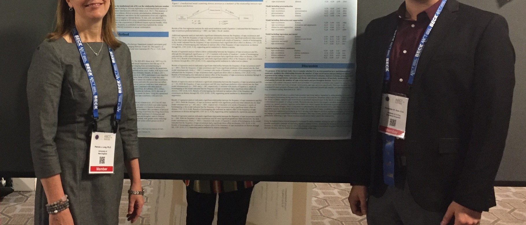 Patricia Long and Ben Katz at the annual meeting of the Association for Behavioral and Cognitive Therapies 