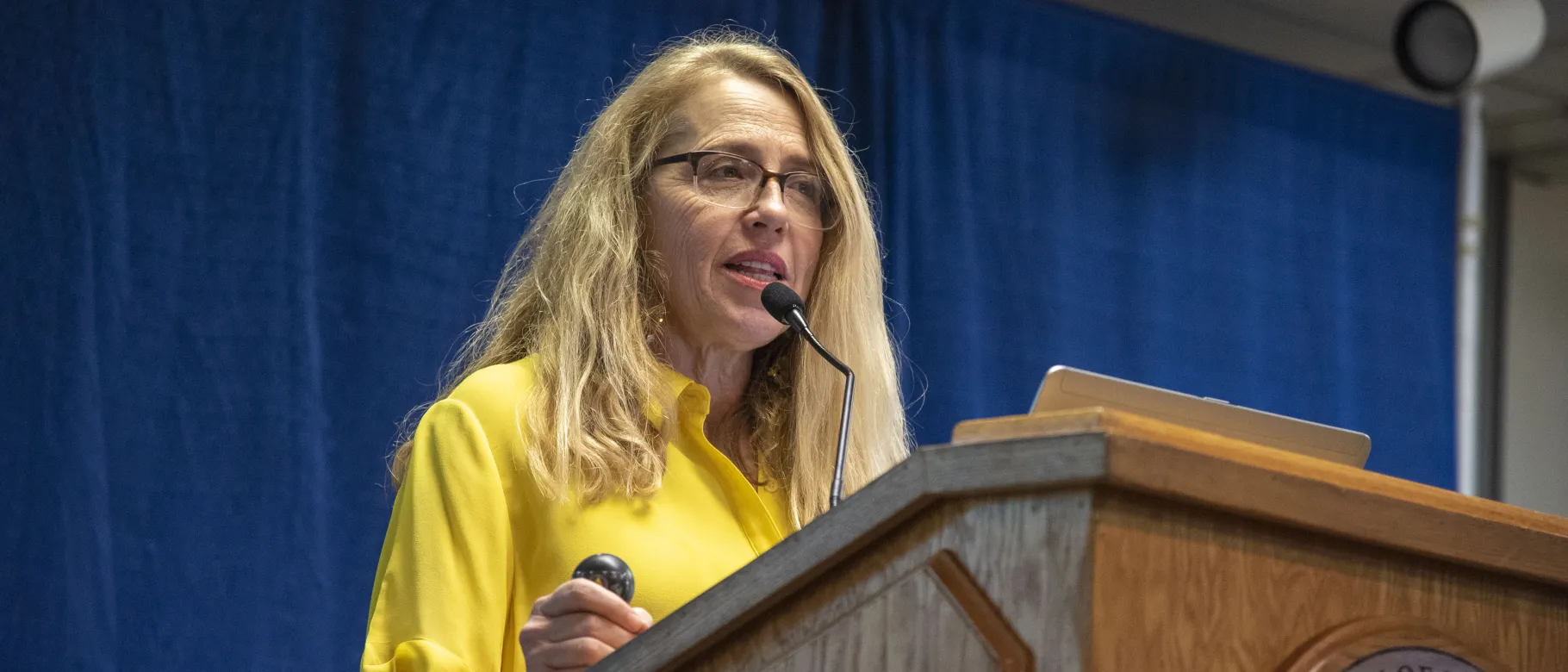 Artist and advocate Patrisha McLean at UNE on Feb. 10, 2020