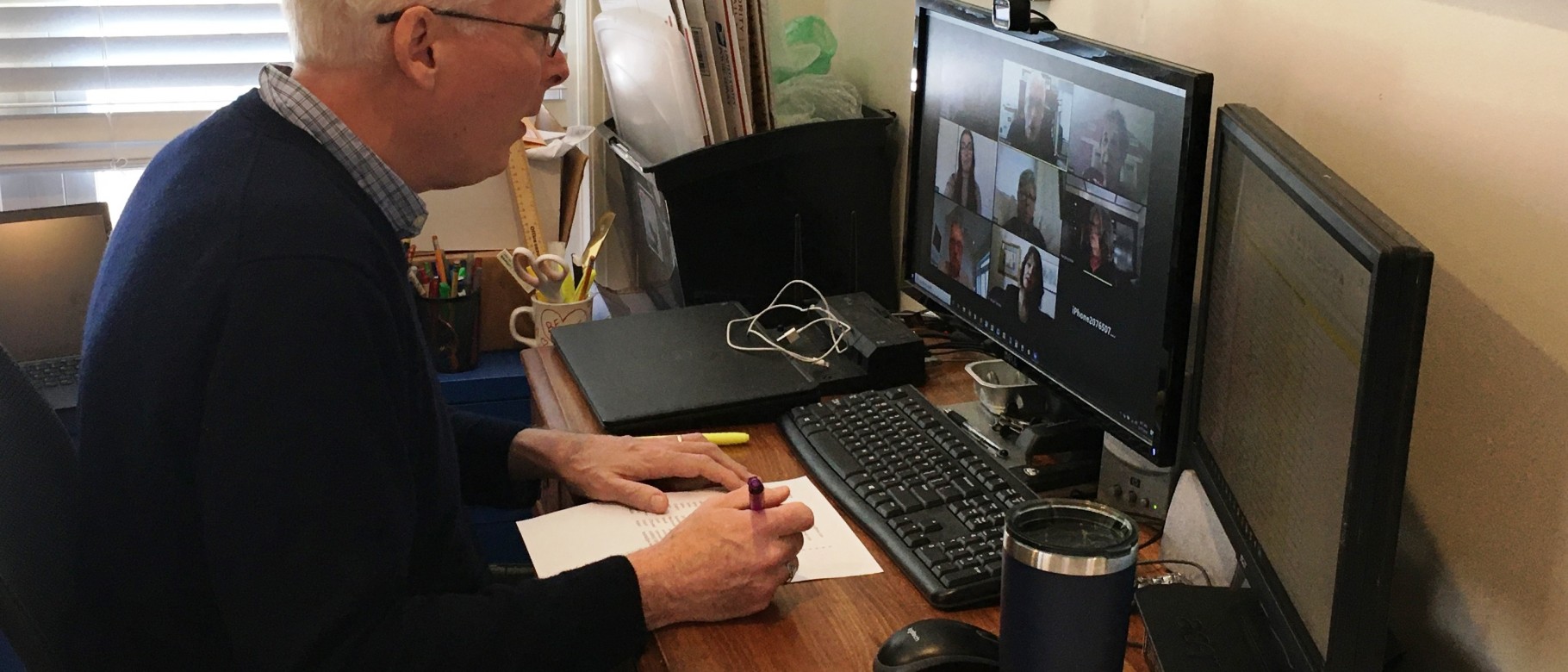 Tom Meuser, along with other faculty and student volunteers, is hosting sessions to connect older adults online
