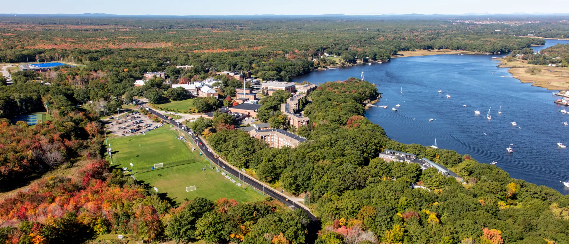 Aerial photo of UNE's Biddeford Campus