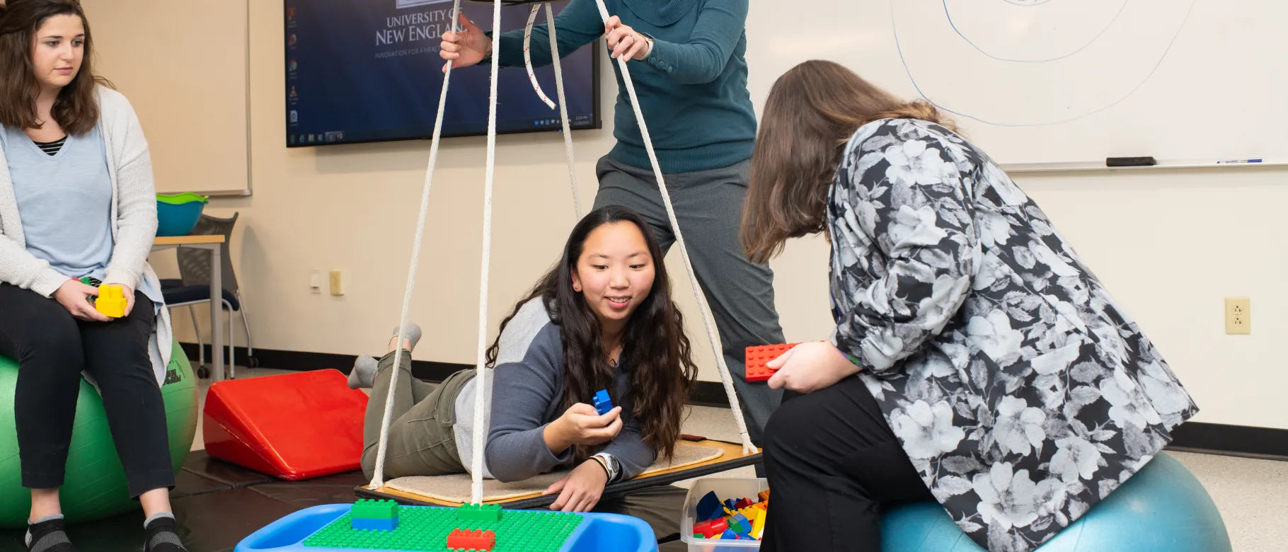 Students learn industry practices in the new Occupational Therapy Lab at UNE's Portland Campus