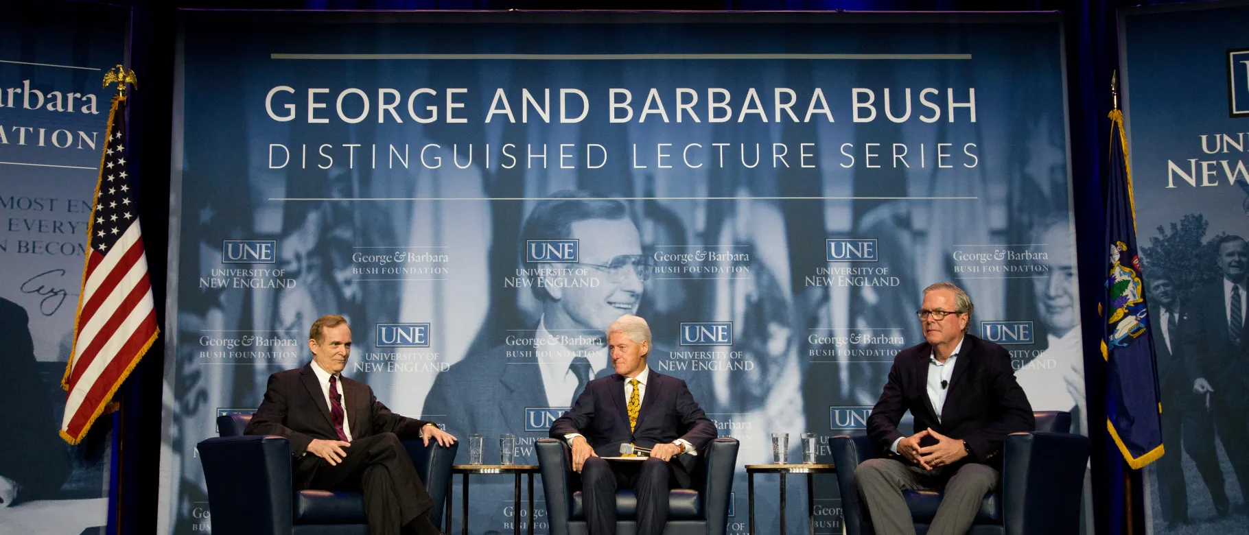 L-R: Roger B. Porter, President Bill Clinton, Governor Jeb Bush