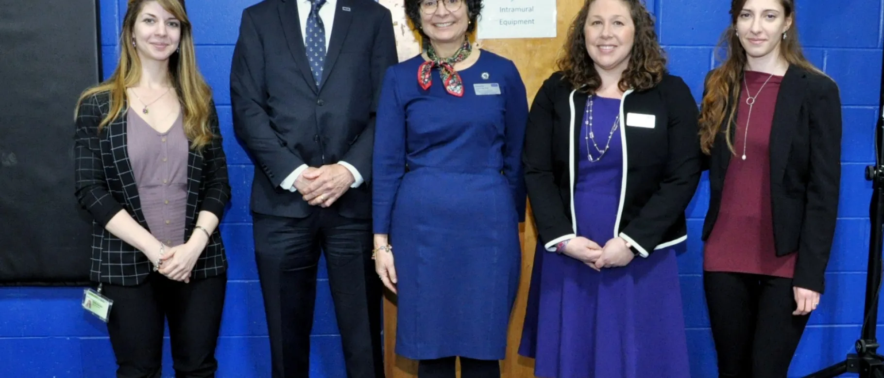 Symposium keynote speakers Anda Panaitiu and Ioana Panaitiu with President James Herbert, Jeanne Hey and Amy Keirstead