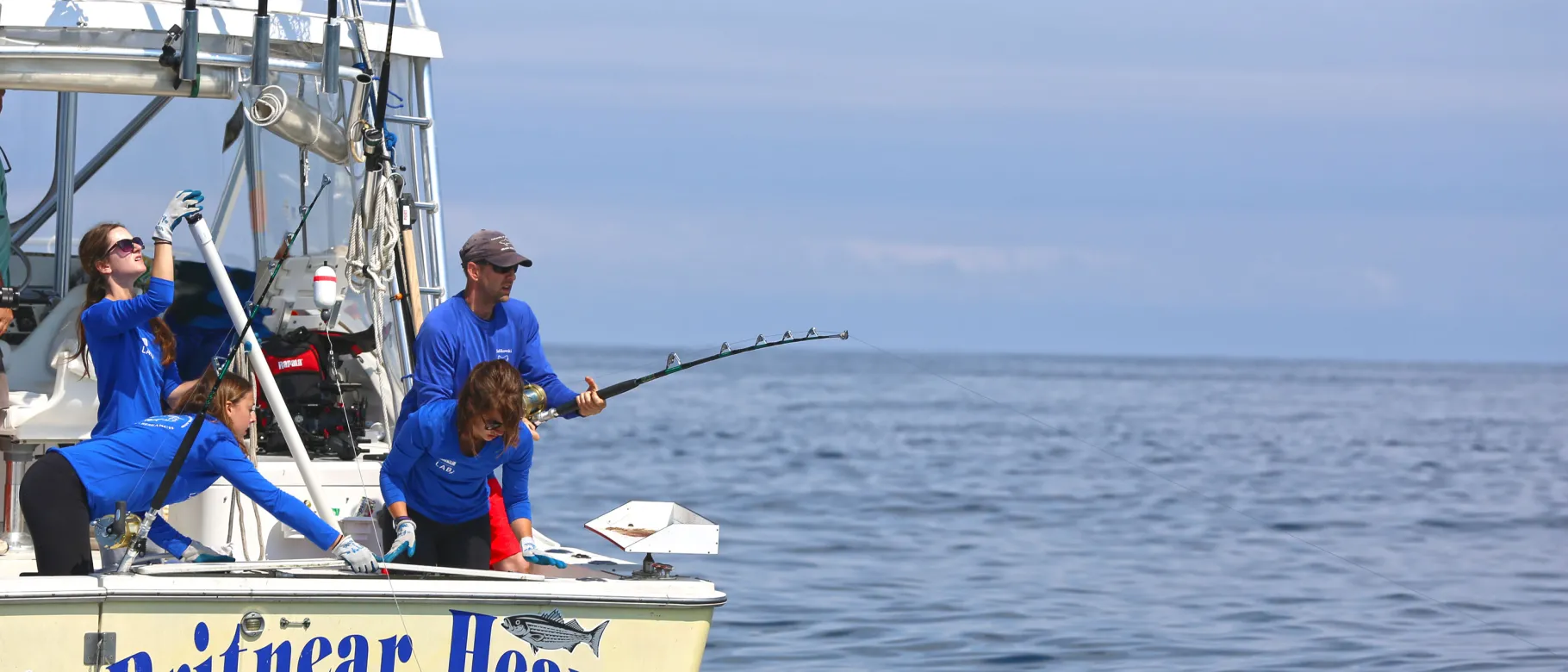 James Sulikowski and his students fish for sharks during a research expedition