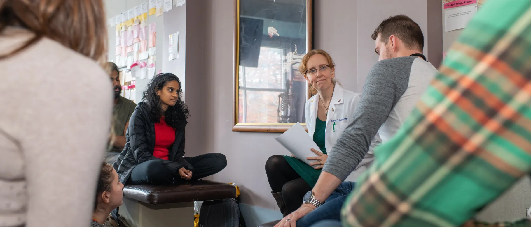 Dr. Selma Holden teaches a class of medical students at the UNE College of Osteopathic Medicine