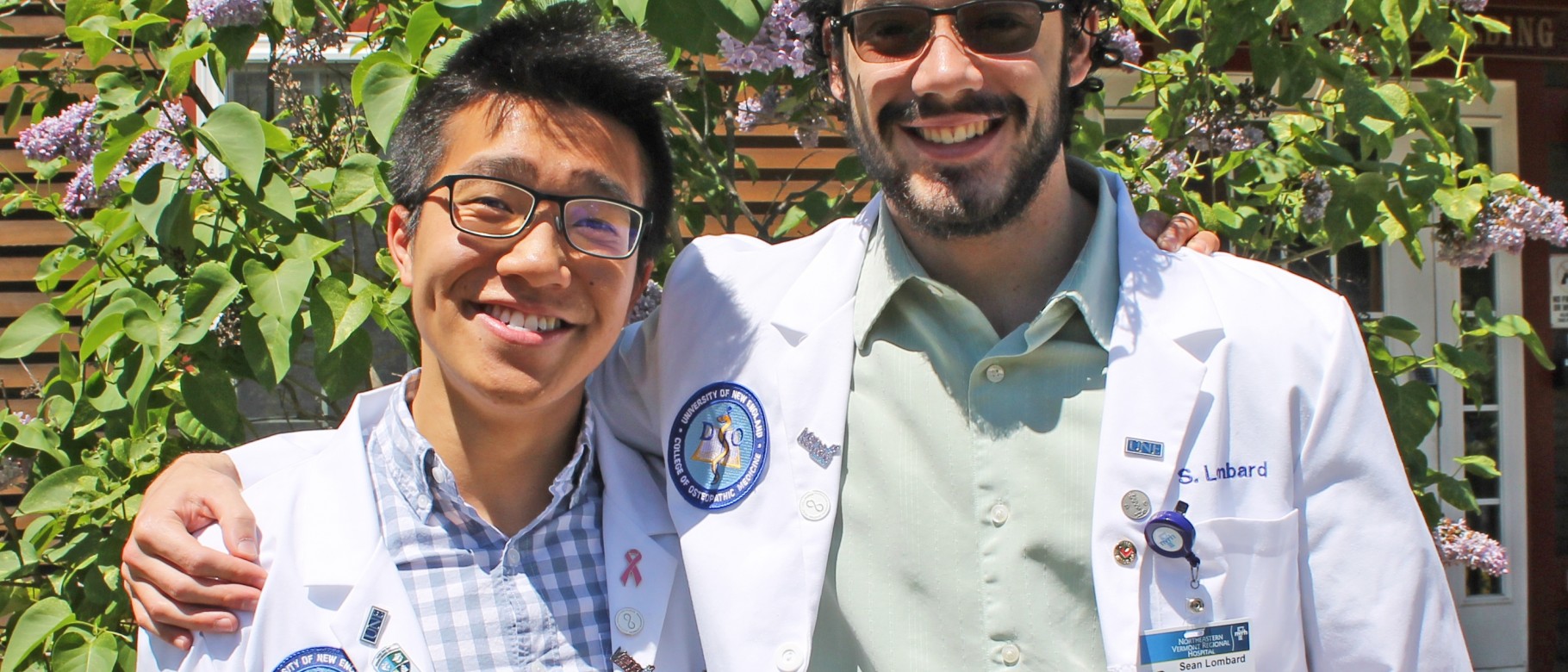 UNE medical students Wilson Mei and Sean Lombard