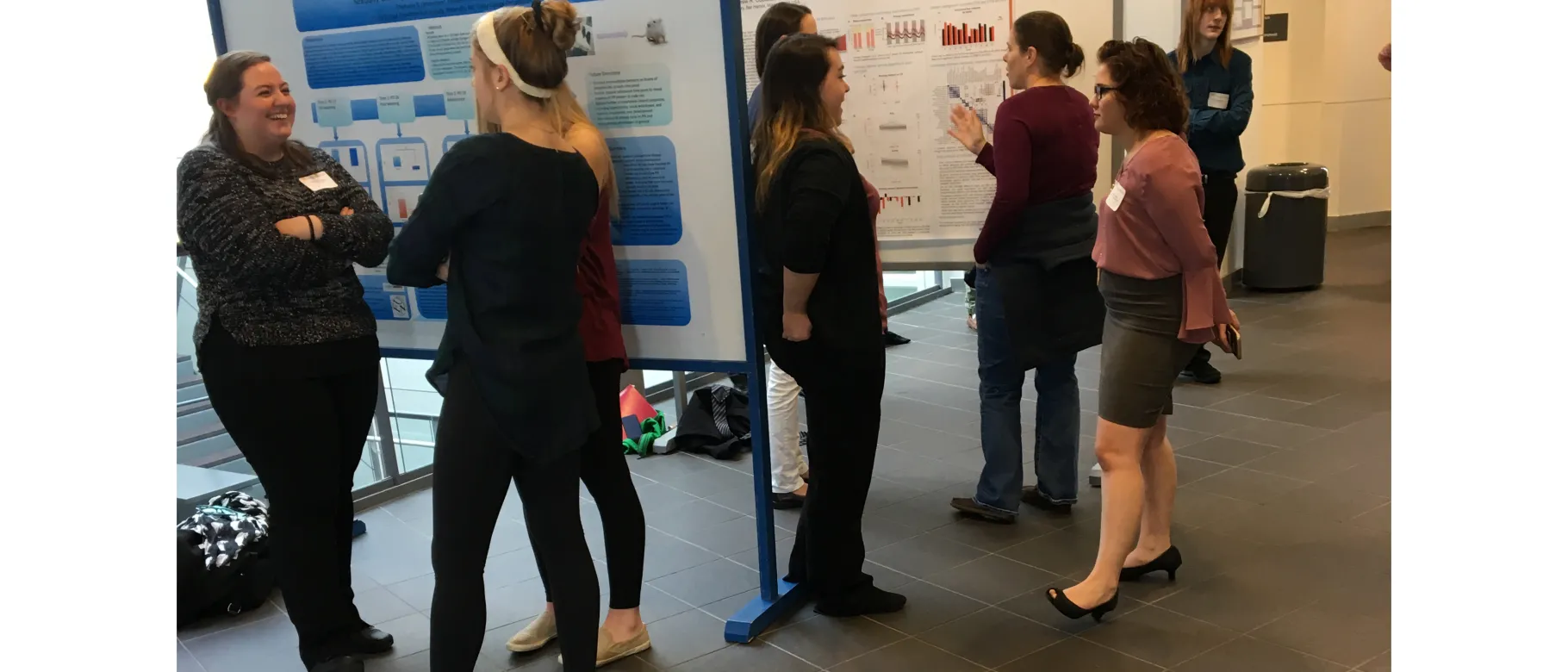 The poster session exhibited neuroscience research across the state, including research by UNE students