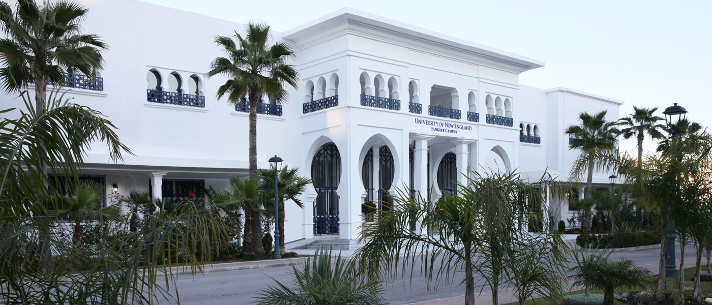 exterior view of u n e's tangier campus academic building
