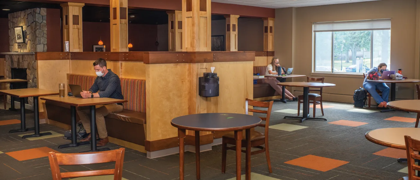 Students studying in the Nor'Easter cafe