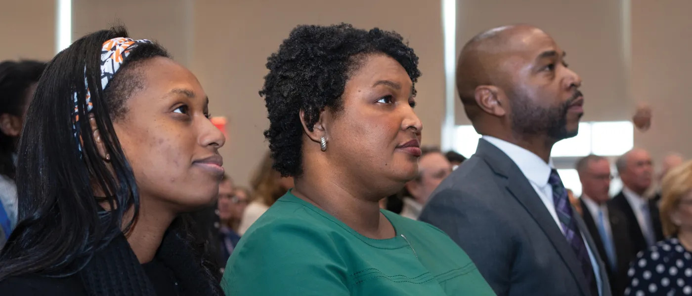 Abrams and Johnson prepare to take the stage