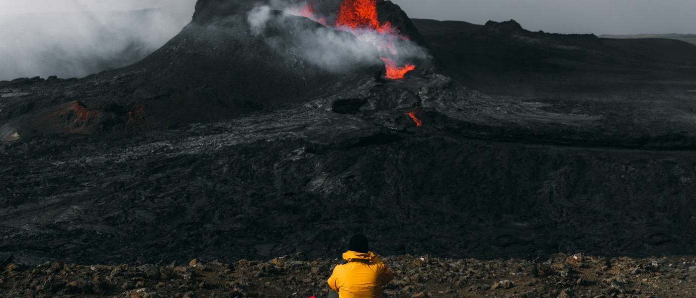 Volcano near Reykjavik, Iceland