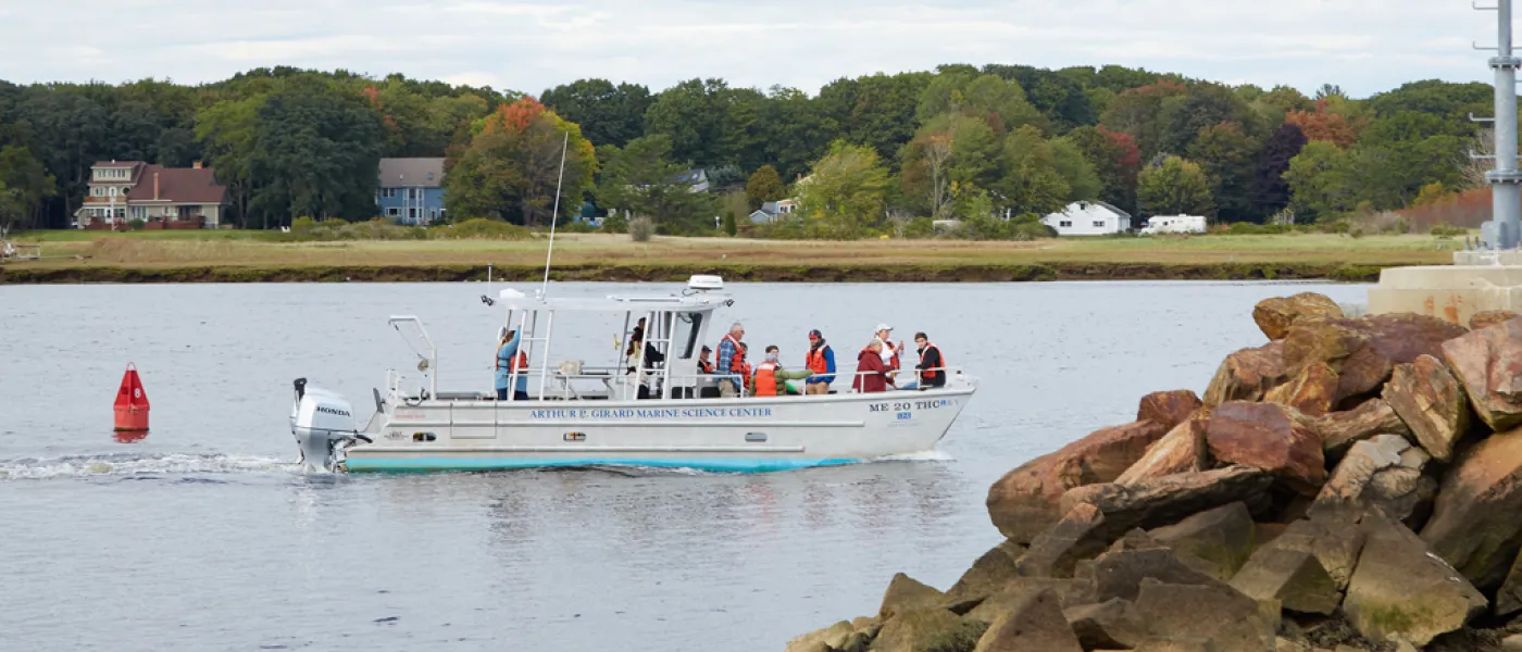 A group on the Marine Science Center boat