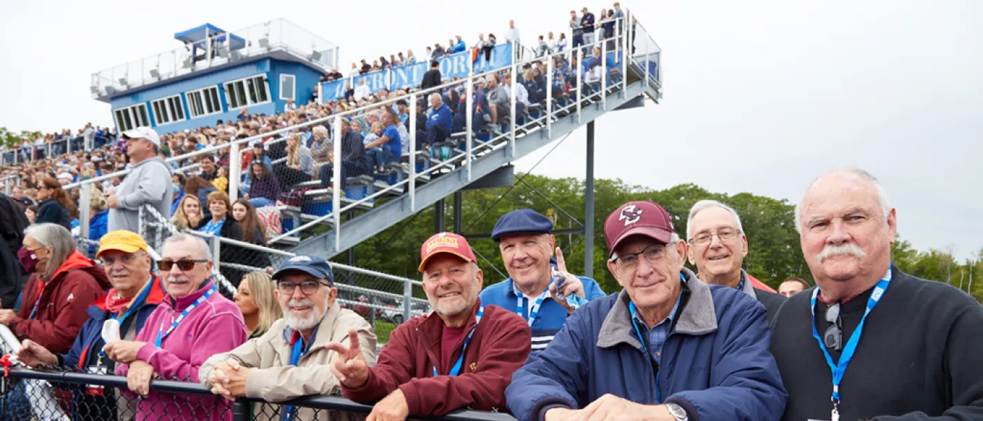 Crowd at a U N E football game