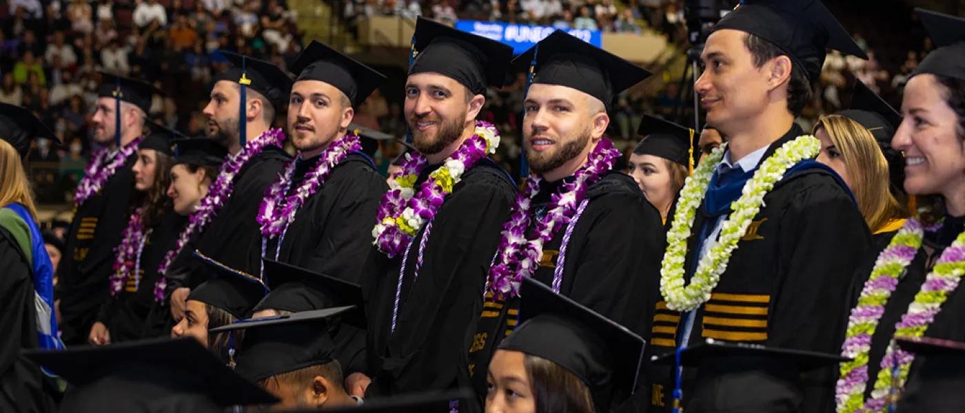 Students sit during the 2022 Commencement ceremony