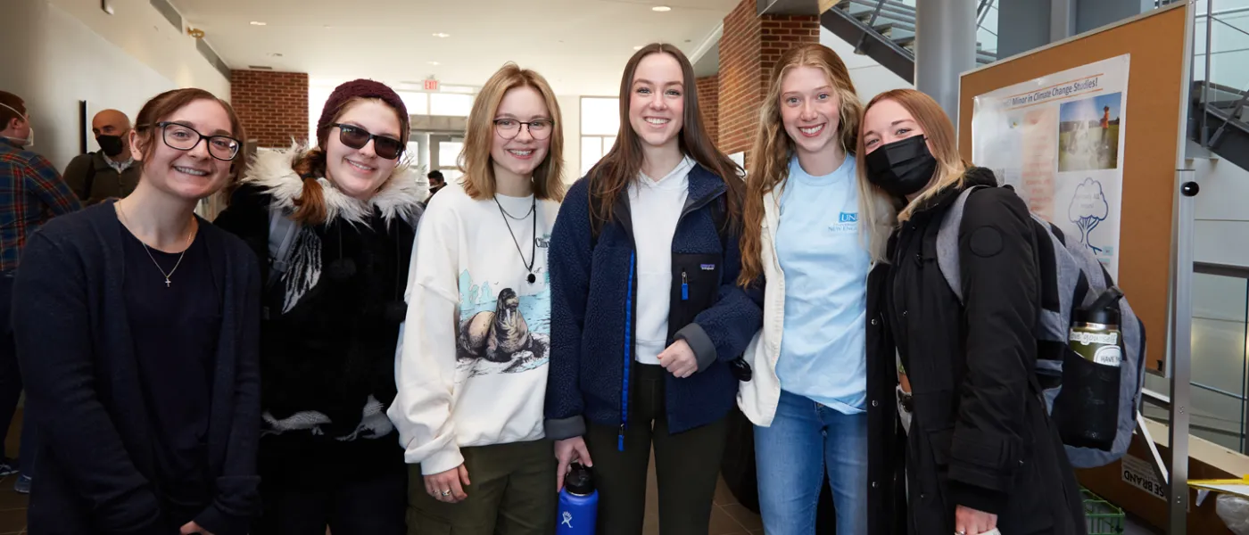 A group of students standing together at the Climate and Justice Teach-In