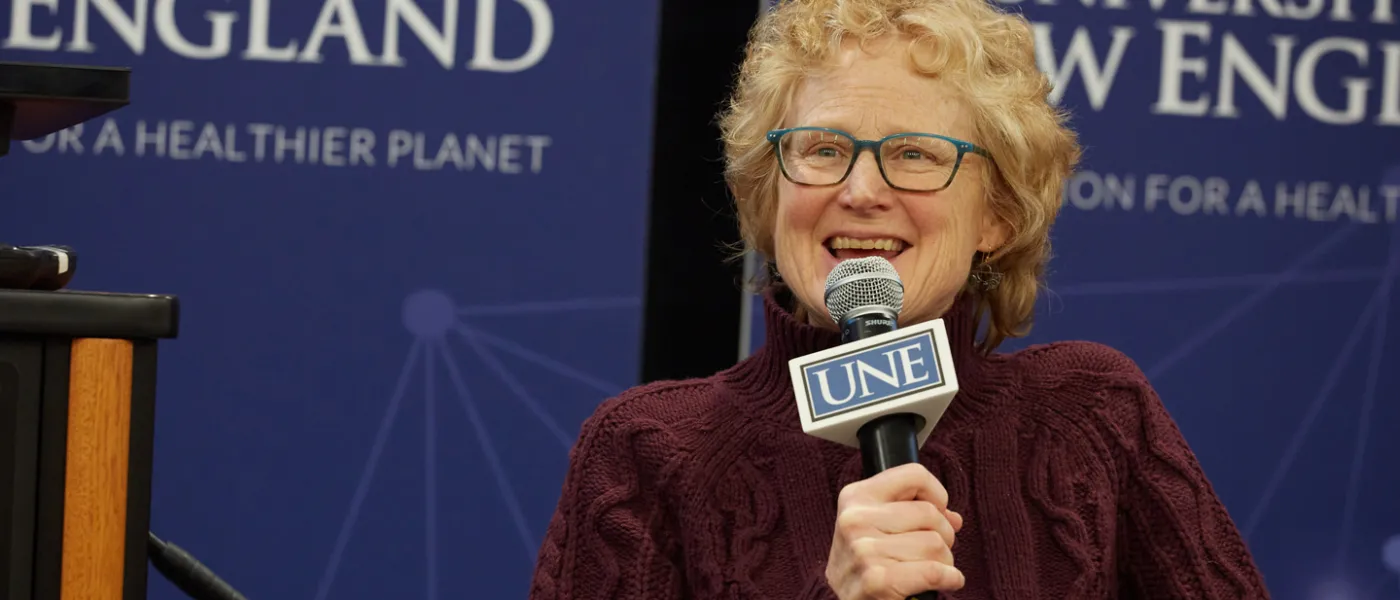 A woman speaks during the Climate and Justice Teach-In