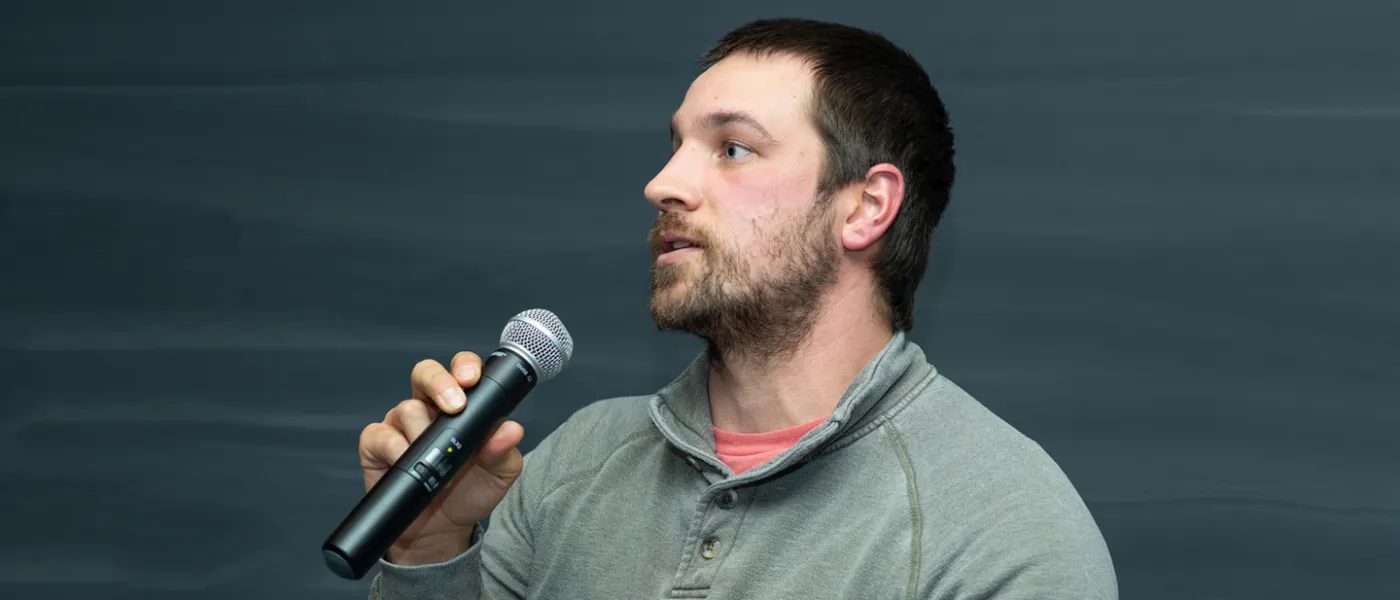 A student speaks during the Climate and Justice Teach-In