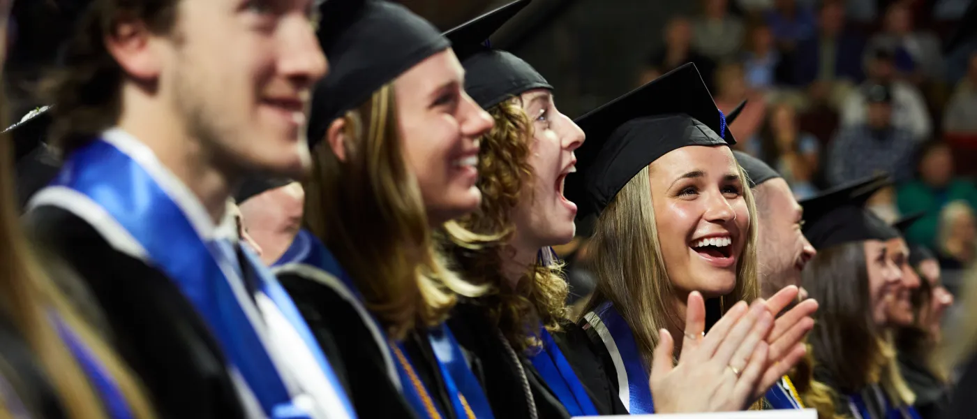 UNE graduates cheer at Commencement