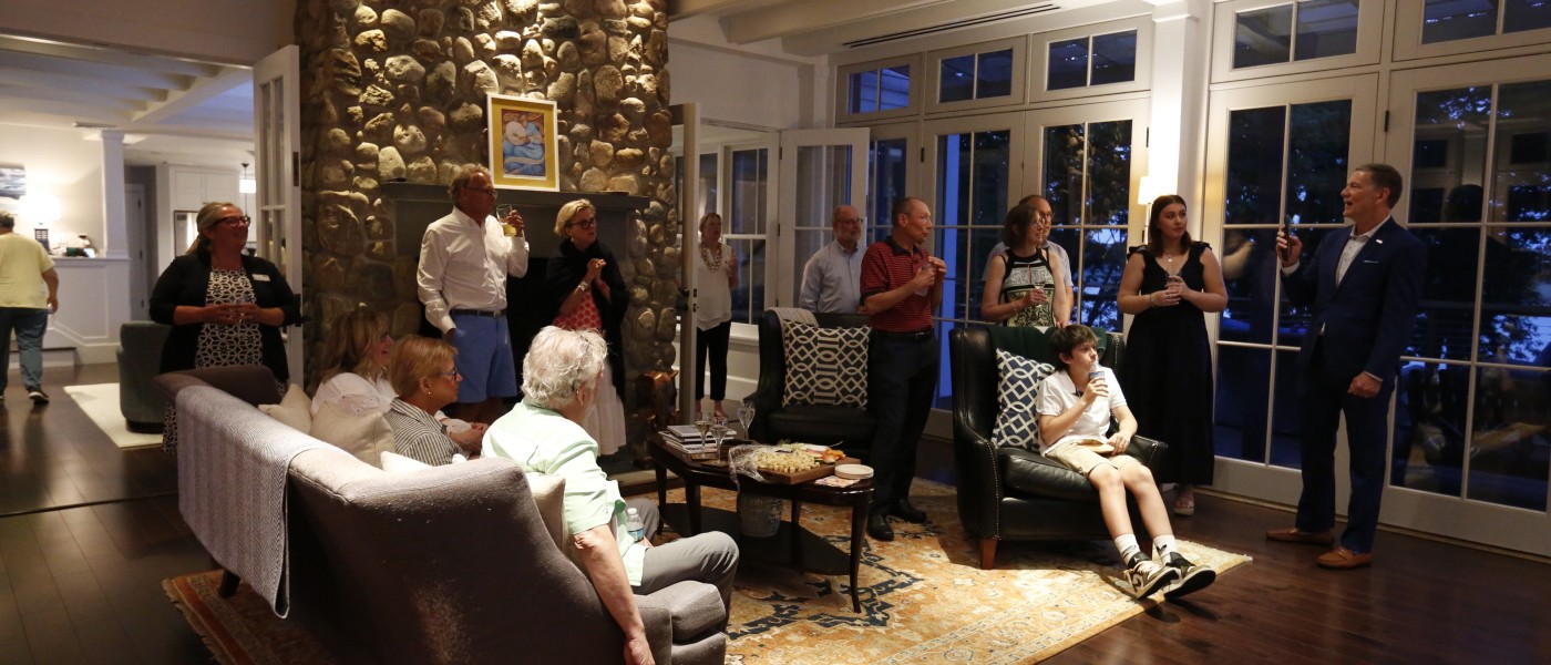 Anderson and company gather at the President's House to watch the finale
