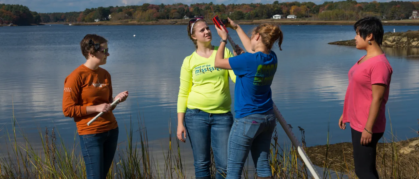 Students student the aquatic landscape