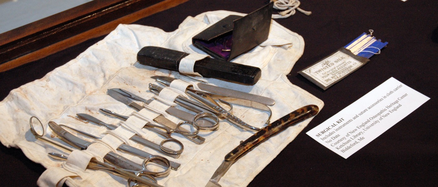 Historic surgical tool kit from the Mary Bean Exhibit