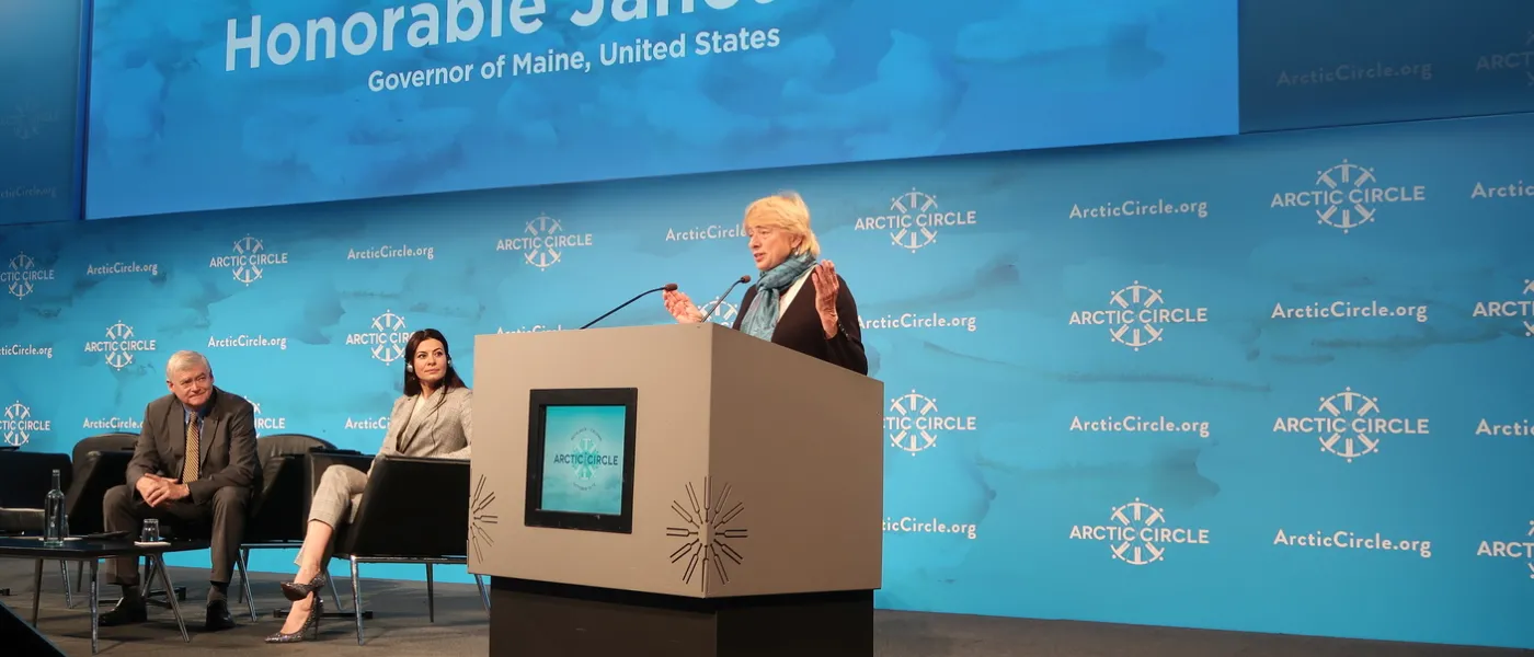 Maine Governor Janet Mills addresses the assembly