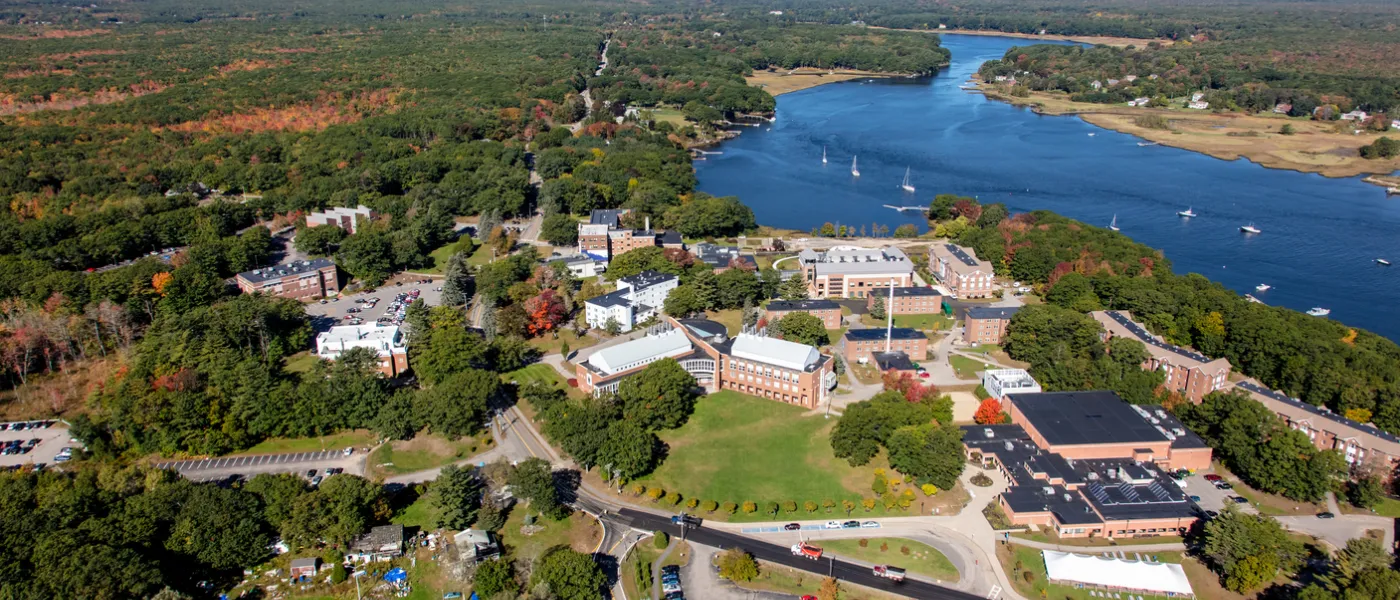Aerial of U N E's Biddeford Campus