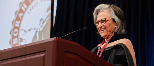 Kathie Leonard speaks at the 2023 Deborah Morton Society Awards