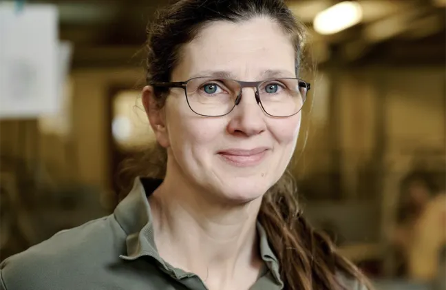A photo of a woman smiling