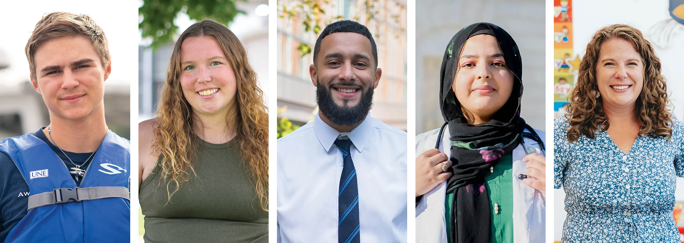 Five portraits of students