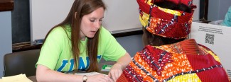 student involved in service learning