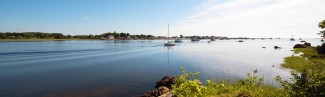 View of the water and boats from the biddeford campus