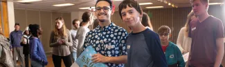 students at holiday engagement event