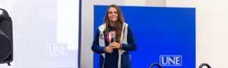 Noelle Lambert shares her story with UNE students.