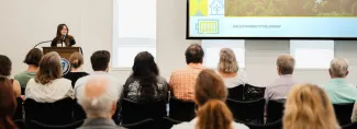 A Sustainability Fellow presents her summer work