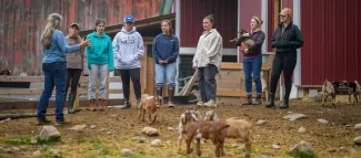  UNE nutrition students get inside look at intentional, caring work at sustainable dairy farm