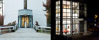 Exterior images of both the Biddeford and Portland campus art galleries