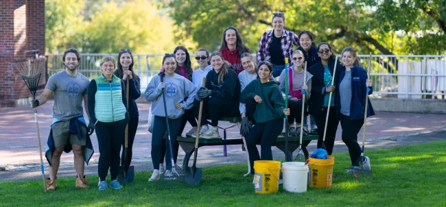 UNE medical students give back to Biddeford with park cleanup “legacy event”