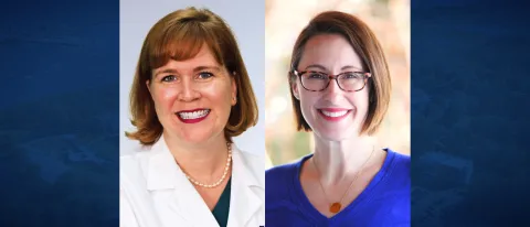 Katherine Lincoln, D.O. ’05, M.H.A., FAAFP, FACOFP (left) and Beth Wagner, D.O. ’09
