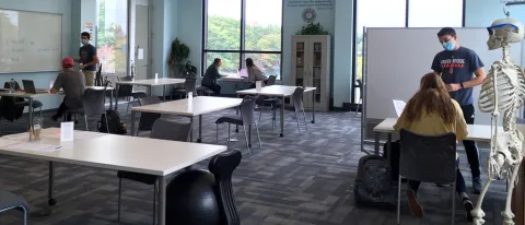 students studying at the SASC