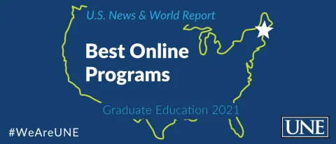 UNE's online graduate programs have ranked in the top 70 nationwide by U.S. News and World Report