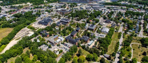 Aerial image of UNE Portland Campus
