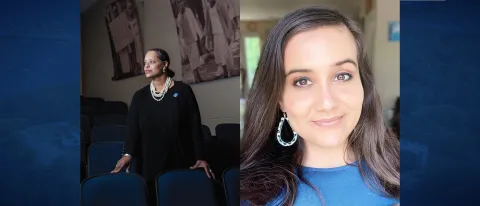 Image of two women: Rachel Talbot Ross (left) and Maulian Dana (right)