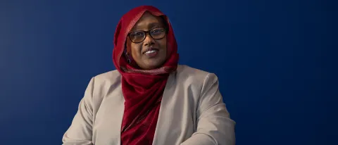 Deqa Dhalac smiles for a photo