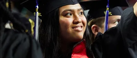 U N E student at the 187th commencement ceremony
